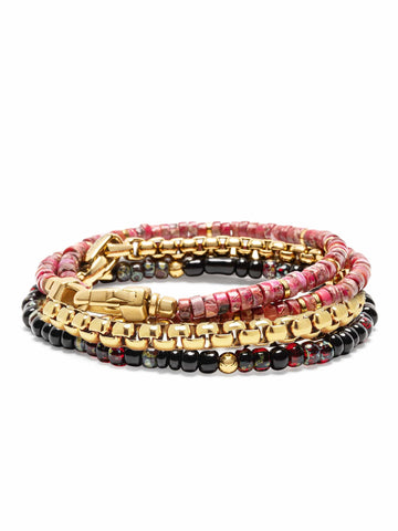 Nialaya Men's Stack Bracelet October Stack October Stack